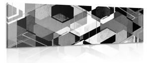 Obraz abstraktná geometria v čiernobielom prevedení - 150x50