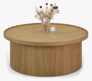 Dubový konferenčný stolík biely dub, Ø 80 cm