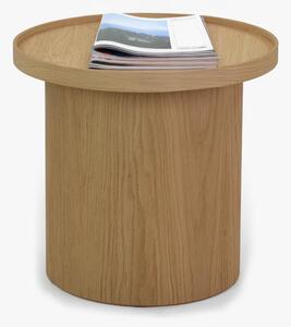 Dubový konferenčný stolík biely dub, Ø 45 cm