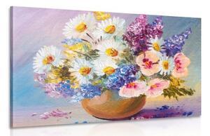 Obraz olejomaľba letných kvetov - 90x60