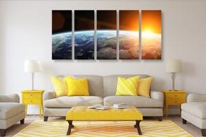 5-dielny obraz pohľad na planétu z vesmíru - 100x50