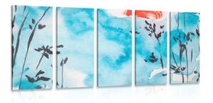 5-dielny obraz maľba japonskej oblohy - 100x50