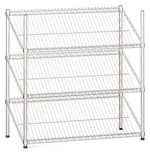 Drôtený regál so šikmými policami, 900 x 900 x 450 mm, 3 police