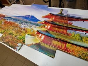 5-dielny obraz výhľad na Chureito Pagoda a horu Fuji - 100x50