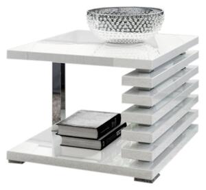 Konferenčný stolík GUIDE, 60x44x60 cm, biely lesk