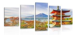 5-dielny obraz výhľad na Chureito Pagoda a horu Fuji - 100x50