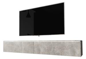 TV stolík MENDES D 180, 180x30x32, beton + LED