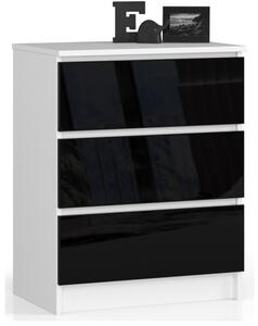 Komoda K60 3SZ CLP čierna, lesk