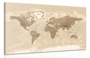 Obraz nádherná vintage mapa sveta - 90x60