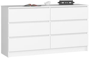 Komoda K140 6SZ CLP biela