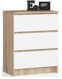 Komoda K60 3SZ CLP sonoma / biela