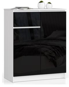 Komoda K80 2D 1SZ CLP čierna lesk