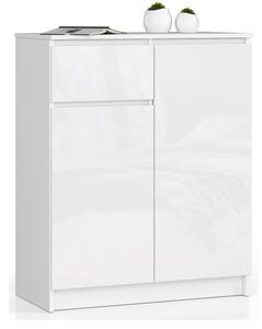Komoda K80 2D 1SZ CLP biela lesk