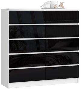 Komoda K120 10SZ CLP čierna lesk