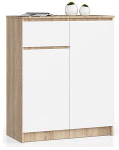Komoda K80 2D 1SZ CLP dub sonoma / biela