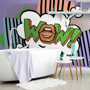 Tapeta štýlový fialový pop art - WOW! - 300x200