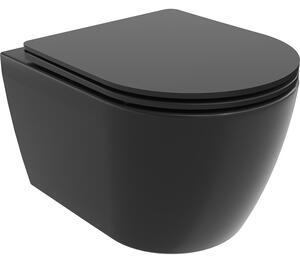 Mexen Carmen WC misa Rimless s pomaly padajúcim sedátkom, duroplast, čierna matná - 30881085
