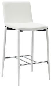 Barové stoličky 2 ks biele umelá koža