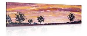 Obraz olejomaľba levanduľového poľa - 150x50