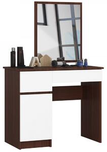 Ak furniture Kozmetický stolík so zrkadlom P-2/SL wenge / biely ľavý
