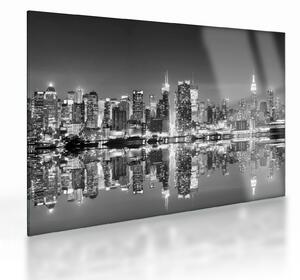 Sklenený obraz - New York, čiernobiely (70x50 cm)