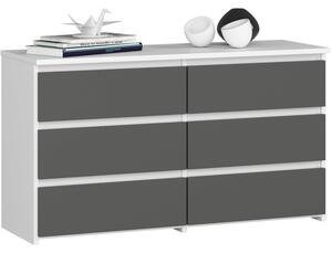 Komoda CL100 6SZ biela / sivá