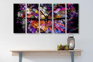 5-dielny obraz neobyčajný motýľ - 100x50