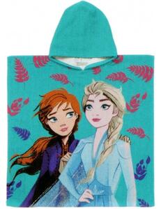 Detské / dievčenské plážové pončo - osuška s kapucňou Ľadové kráľovstvo - Frozen - 100% bavlna - 60 x 120 cm