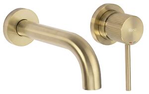 Podomietková vaňová batéria Rea Lungo Stripe Brush Gold