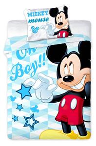 Posteľné obliečky do malej detskej postieľky Mickey Mouse - Disney - 100% bavlna - 40 x 60 cm + 100 x 135 cm