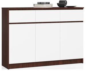 Komoda K140 3D 3SZ CLP wenge / biela