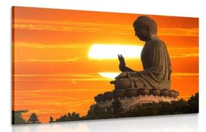 Obraz socha Budhu pri západe slnka - 90x60