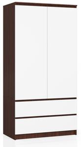 Skriňa S 90 cm 2D 2SZ CLP wenge / biela