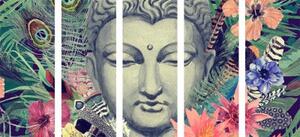 5-dielny obraz Budha na exotickom pozadí - 100x50