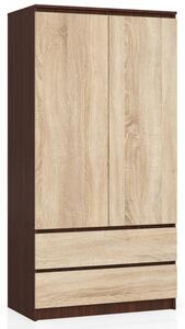 Skriňa S 90 cm 2D 2SZ CLP wenge / sonoma
