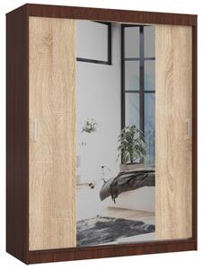Šatníková skriňa s posuvnými dverami 150 cm CLP wenge / sonoma