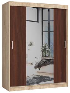 Šatníková skriňa s posuvnými dverami 150 cm CLP sonoma / wenge