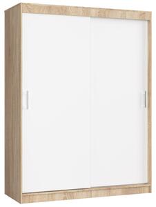 Šatníková skriňa s posuvnými dverami 150 cm CLP mono sonoma / biela