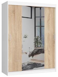 Šatníková skriňa s posuvnými dverami 150 cm CLP biela / sonoma