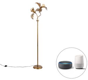 Inteligentná stojaca lampa zlatá 2-svetlá vrátane Wifi G95 - Botanica