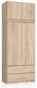 Skriňa s nadstavcom S 90 cm 2D 2SZ CLP dub sonoma