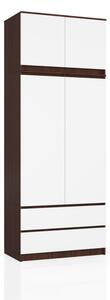 Skriňa s nadstavcom S 90 cm 2D 2SZ CLP wenge / biela