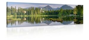 Obraz nádherná panoráma hôr pri jazere - 150x50