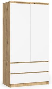 Skriňa S 90 cm 2D 2SZ CLP dub artisan / biela