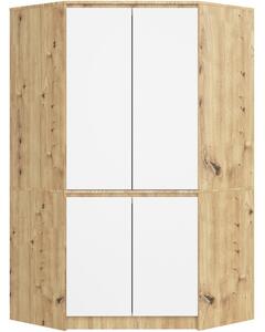 Rohová skriňa S100 4D CLP dub artisan / biela