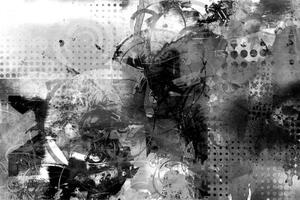 Tapeta grafická čiernobiela maľba - 375x250