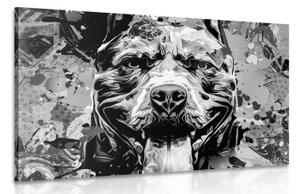 Obraz ilustrácia psa v čiernobielom prevedení - 120x80