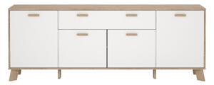 Biela/v prírodnej farbe komoda v dekore duba 196x73x39 cm Ikast – Tvilum