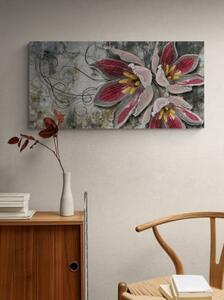 Obraz kvety s perlami - 100x50