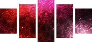 5-dielny obraz Mandala s galaktickým pozadím - 100x50